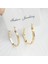 Gold Renkli Modern Kesme Halka Küpe 2