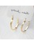 Gold Renkli Modern Kesme Halka Küpe 5
