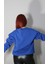 Baskısız Saks Mavisi Unisex Sweatshirt 3