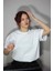 Baskısız Beyaz Oversize T-Shirt 2