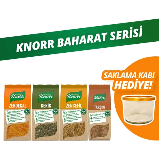 Knorr Baharat Serisi Tarçın 40G+ Zencefil 50G+ Zerdaçal 60G+ Kekik 20G