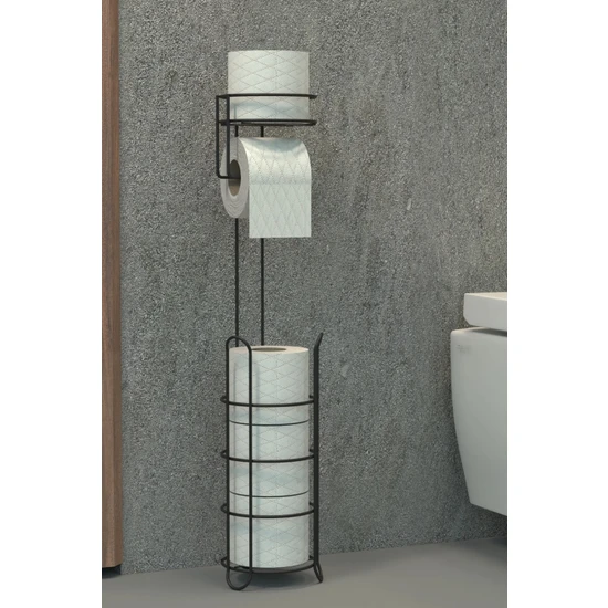 Zabata Tuvalet Kağıtlığı Wc Kağıtlık Yedekli Metal Tuvalet Kağıdı Standı Tutacağı Askısı ZBT0022