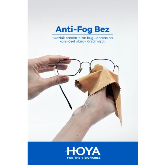 HOYA Anti-Fog Gözlük Camı Temizleme Bezi, Buğu Önleyici Bez