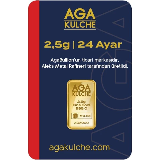 AgaKulche 2.5 Gram Altın 24 Ayar Külçe Altın