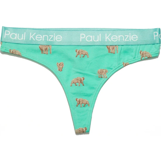 Paul Kenzie Desenli Kadın String Külot – Eco Characters – Elephantastic