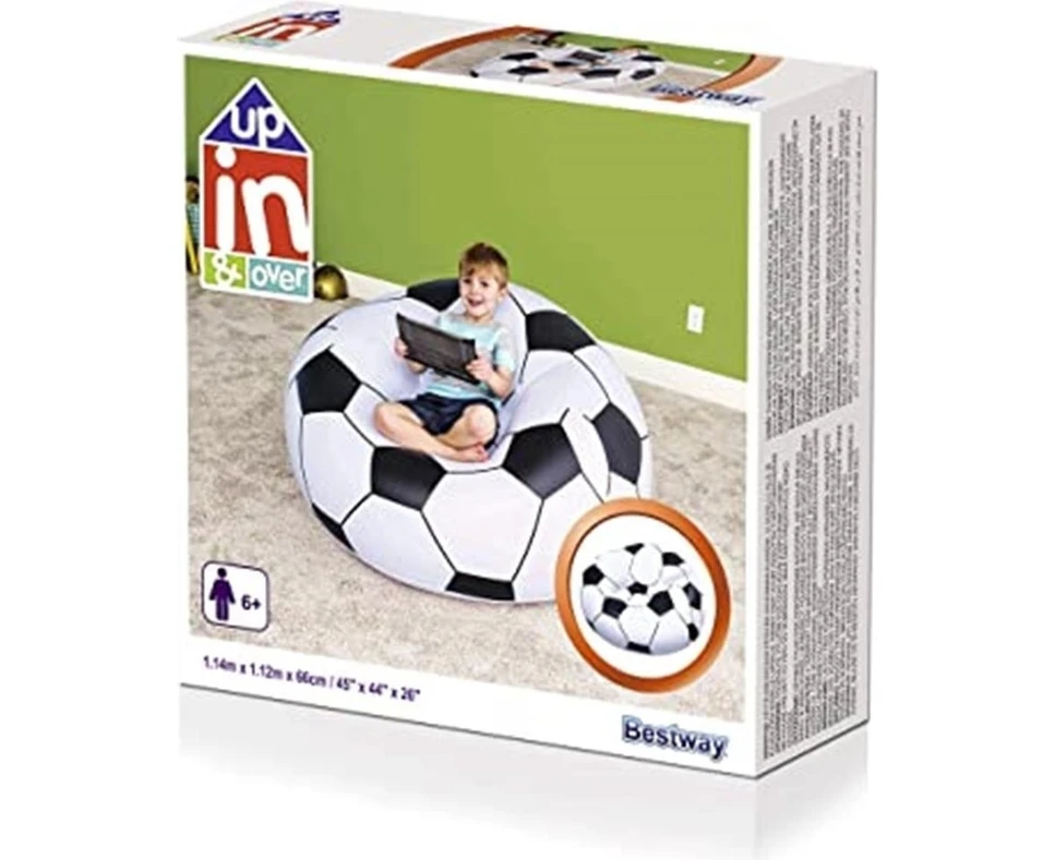 Resim Bestway Up In & Over Futbol Topu Şeklinde Şişme Koltuk 114 x 112 x 66 cm 