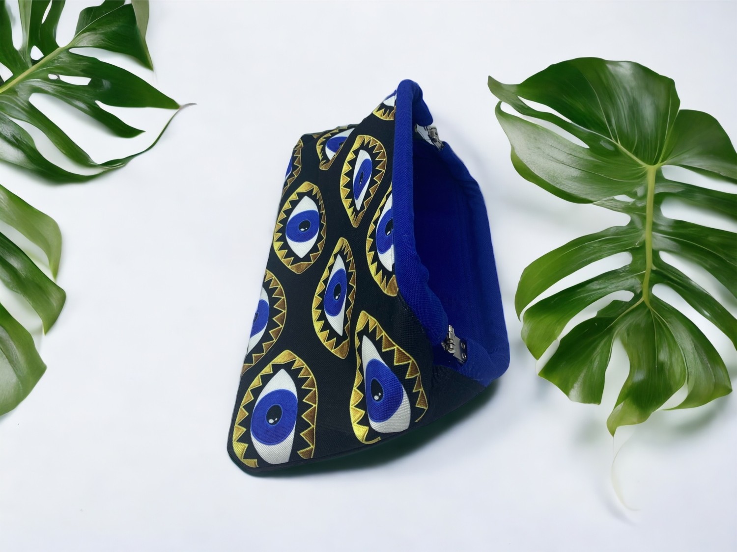 Sepetciliz Nazar Göz Desenli Gizli Burslu Tasarım Clutch Çanta , Tasarım El Çantası görsel 3