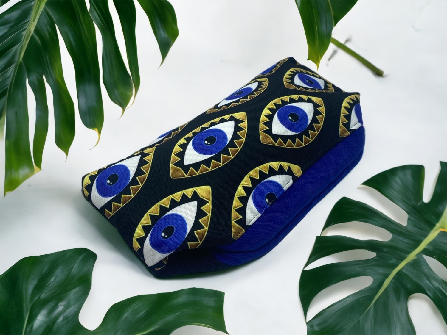 Sepetciliz Nazar Göz Desenli Gizli Burslu Tasarım Clutch Çanta , Tasarım El Çantası görsel 2