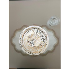 Lilies Atelier Ebruli 3 Renk Geçişli Keten Sofra Takımı 2 Adet Amerikan Servis