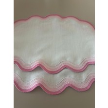 Lilies Atelier Ebruli 3 Renk Geçişli Keten Sofra Takımı 2 Adet Amerikan Servis