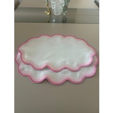 Lilies Atelier Ebruli 3 Renk Geçişli Keten Sofra Takımı 2 Adet Amerikan Servis