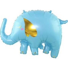 Patladı Gitti Sevimli Mavi Fil Folyo Balon 60*84 cm