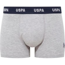 U.S. Polo Assn. 80509 Erkek Pamuklu 3'lü Boxer-Bordo-grimelanj-baskılı