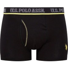 U.S. Polo Assn. 80508 Erkek Pamuklu 3'lü Boxer-Saks-antrasit-siyah