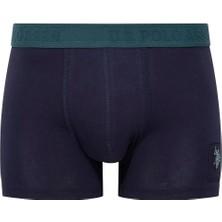 U.S. Polo Assn. 80504 Erkek Pamuklu 3'lü Boxer-Lacivert-baskılı-yeşil