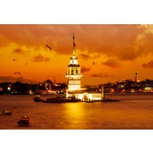 Aden Istanbul Kız Kulesi Puslu Hava Kanvas Tablo