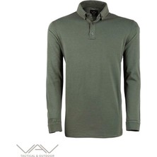 VAV Wear Outdoor Günlük Polo Yaka Lakost Erkek Uzun Kollu Sweatshirt Pamuklu Yazlık TLAC04