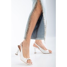 Felya Arkası Açık Topuklu Ayakkabı Bej