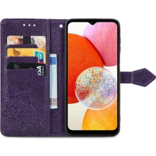 BDT Boutique Samsung A14 4g Zarif Desen Basit Iş Deri Kılıf (Yurt Dışından)