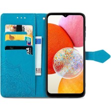 BDT Boutique Samsung A14 4g Zarif Desen Basit Iş Deri Kılıf (Yurt Dışından)