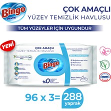 Bingo Pratik Yüzey Temizlik Havlusu Beyaz Sabun 96X3 (288 Yaprak)