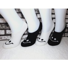 Nazeli 4 Çift Kadın Bambu Sneakers Emojili Çorap