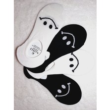 Nazeli 4 Çift Kadın Bambu Sneakers Emojili Çorap