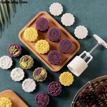 Yaci Shop E Stili 1 Takım El Basın Çerez Damgası Ay Kek Dekor Kalıp Varil Mooncake Kalıp Pasta Dıy Aracı Sonbahar Ortası Festivali (Yurt Dışından)