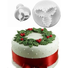 Yaci Shop SDJ909029-3PCS Tarzı Et Çerezler Kesici Aletler Holly Yapraklı Kek Kurabiye Kalıbı Sugarcraft Fondan Dekorasyon Piston Kesiciler Kalıp Bakeware Araçları (Yurt Dışından)