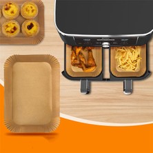 Decisive 100 Adet Dikdörtgen Tek Kullanımlık Airfryer Pişirme Kağıdı Astar Yapışmaz Pişirme Mat Ninja Foodi Hava Fritöz Aksesuarları (Yurt Dışından)