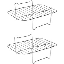 Decisive 2x Hava Fritöz Rafı Ninja DZ201/DZ401 Foodi Aksesuarları Paslanmaz Çelik Çok Katmanlı Istiflenebilir Kurutucu Rafı (Yurt Dışından)
