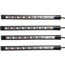 Decisive 4x DC12V 9 LED Rgb Araç Iç Atmosfer Ayak Bölmesi Şerit Işığı USB Şarj Cihazı (Yurt Dışından)