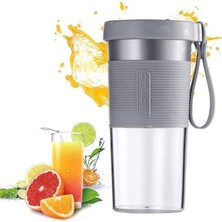 Decisive Mini Taşınabilir Blender, Üç Bıçaklı Smoothie Shake Yapıcı, Çok Fonksiyonlu El Tipi Meyve Sıkacağı Bardağı, 320ML, Gri (Yurt Dışından)