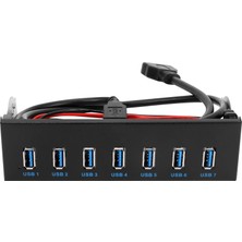 Internet 7 Port USB 3.0 Hub 5 Gbs 5.25 Inç Cd-Rom Sürücü Yuvası CD Rom Ön Panel Bilgisayar Kasası Için + USB 3.0 19-Pin Başlık - Tip A Erkek Kablo Çift Çipli Pcı-E 1x Pcı-E 16X (Yurt Dışından)