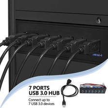 Internet 7 Port USB 3.0 Hub 5 Gbs 5.25 Inç Cd-Rom Sürücü Yuvası CD Rom Ön Panel Bilgisayar Kasası Için + USB 3.0 19-Pin Başlık - Tip A Erkek Kablo Çift Çipli Pcı-E 1x Pcı-E 16X (Yurt Dışından)