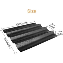 Internet 4 Oluk Fransız Ekmek Pişirme Kalıbı, 3 Adet Yapışmaz Formu Metal Çanak Dalga Tepsisi Pratik Kek Somun Tavalar Araçları (Yurt Dışından)
