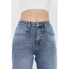 Vena Kadın Kyla Vintage Med Blue Mom Jean Pantolon