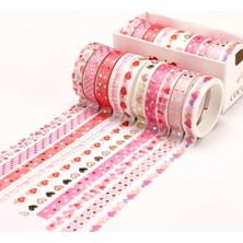 Bifeng Shop No.6 Tarzı Et Altın Folyo Washi Bant Sevimli Kalp Maskeleme Bandı Dekoratif Yapışkan Bant Sticker Scrapbooking Dıy Kırtasiye (Yurt Dışından)