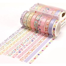 Bifeng Shop No.6 Tarzı Et Altın Folyo Washi Bant Sevimli Kalp Maskeleme Bandı Dekoratif Yapışkan Bant Sticker Scrapbooking Dıy Kırtasiye (Yurt Dışından)