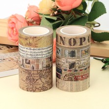 Bifeng Shop D Stili Vintage Mektup Damga Haritası Maskeleme Washi Bant Retro Eski Kağıt Dekoratif Yapışkan Bant Diy Scrapbooking Sticker Etiket Kırtasiye (Yurt Dışından)