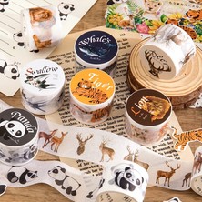 Bifeng Shop D Stili Journamm 6 Tasarımlar Kawaii Hayvan Washi Kağıt Bantlar Scrapbooking Dekorasyon Etiket Maskeleme Bantları Dıy Yaratıcı Kırtasiye Bandı (Yurt Dışından)