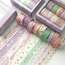 Bifeng Shop No.2 Tarzı Et Nefis Desen Yaldız Washi Bant Seti Scrapbooking Diy Maskeleme Bantları Kırtasiye Dekorasyon Okul (Yurt Dışından)