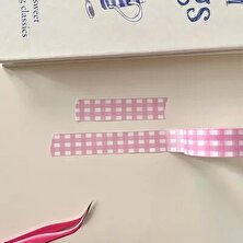 Bifeng Shop Pembe Ekose Tarzı Yeni 5m Pembe Kiraz Washi Bant Scrapbooking Bullet Dergisi Dekorasyon Sticker Çiçek Maskeleme Bandı Kawaii Kırtasiye (Yurt Dışından)