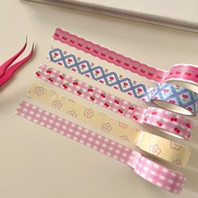 Bifeng Shop Pembe Ekose Tarzı Yeni 5m Pembe Kiraz Washi Bant Scrapbooking Bullet Dergisi Dekorasyon Sticker Çiçek Maskeleme Bandı Kawaii Kırtasiye (Yurt Dışından)