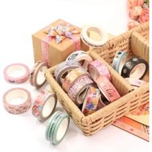 Bifeng Shop No.15 Tarzı Altın Folyo Kalp Washi Bant Sevgililer Günü Maskeleme Bandı Scrapbooking Kawaii Aşk Çiçek Dekoratif Bant Sabit Malzemeler (Yurt Dışından)