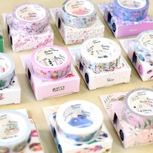 Bifeng Shop No.24 Tarzı Romantik Kiraz Çiçeği Dekorasyon Washi Bant Dıy Karalama Defteri Sevimli Çiçek Tüy Etiket Kawaii Maskeleme Bandı Okul (Yurt Dışından)