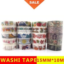 Bifeng Shop NO.1869 Tarzı 15MM x 10M Sevimli Lotkawaii Çiçek Gıda Hayvanlar Dekoratif Jiataihe Washi Bant Dıy Scrapbooking Maskeleme Bandı Okul Ofis Tedarik (Yurt Dışından)