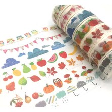 Bifeng Shop NO.1869 Tarzı 15MM x 10M Sevimli Lotkawaii Çiçek Gıda Hayvanlar Dekoratif Jiataihe Washi Bant Dıy Scrapbooking Maskeleme Bandı Okul Ofis Tedarik (Yurt Dışından)