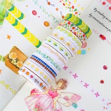 Bifeng Shop Sarı Stil Lot Ocean Stars Wisteria Çiçek Sevimli Kağıt Maskeleme Washi Bant Seti Japon Kırtasiye Kawaii Scrapbooking Malzemeleri Sticker (Yurt Dışından)