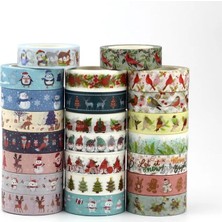 Bifeng Shop 923 Tarzı 2021 Yeni M Dekor Noel Cüceleri Ökseotu Yaprakları Üzerindeki Kardinal Kuşlar Maskeleme Kağıdı Washi Bant Seti Sevimli Günlük Kırtasiye (Yurt Dışından)